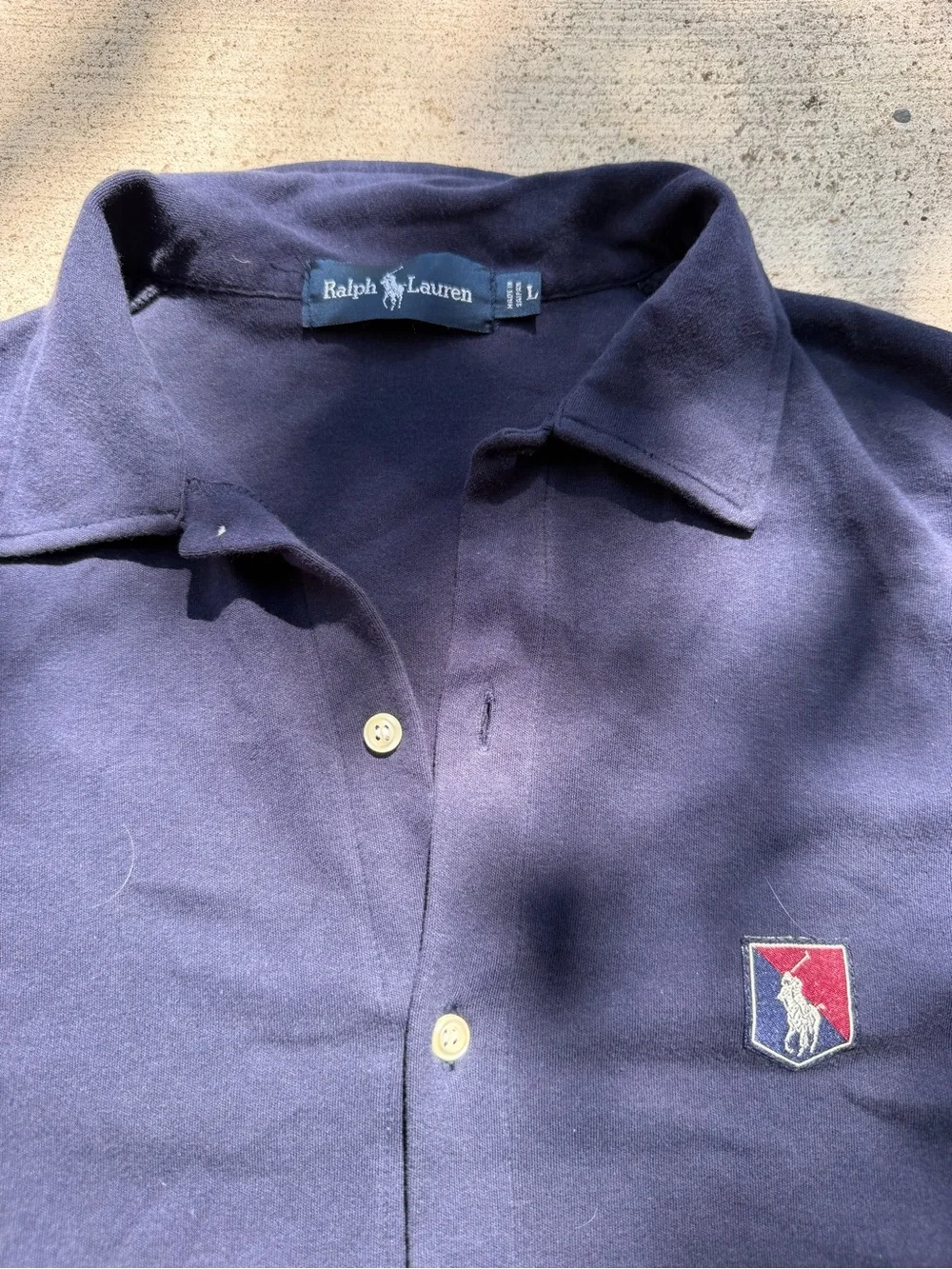 Ralph Lauren Navy Short-Sleeve Polo with White Trim